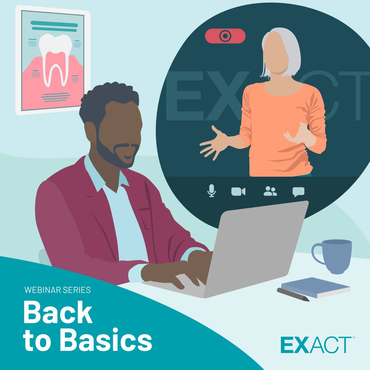 A person sitting at a desk on a video call.